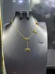 Trending V-Logo Lariat Necklace - Gold - 3