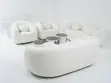 Curved White Bouclé Barrel Sofa Set - 1