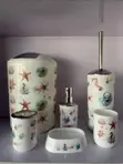 6-Piece Bathroom Organizer Set with Waste Bin - 1