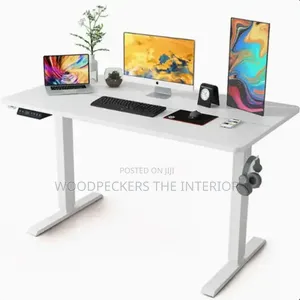 Modern Adjustable Electric Standing Desk - White