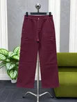 Luxury Cargo Chino Jeans Trousers - Wine, Men's, Brand New - 2