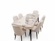 Marble-Top Dining Table with 6 Upholstered Chairs - 1