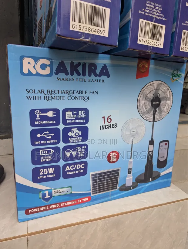 Akira Rechargeable Fan Mai Girman Inch 18 na Asali - 1