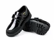 Boys Black Patent School Shoes Velcro Strap - 1