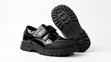 Boys Black Patent School Shoes Velcro Strap - 2