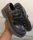 Boys Black Patent School Shoes Velcro Strap - 3