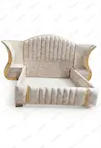 Tufted Marble-Pattern Upholstered Bed Frame - 1