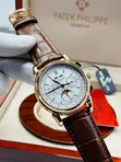 Patek Philippe Chronograph Leather Strap Watch - 2