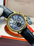 Patek Philippe Chronograph Leather Strap Watch - 4