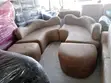 Taupe Curved Sectional Sofa & Ottoman Set - 2