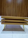 Home Interiors Center Table - Solid Wood, Gold, 70x70cm - 1