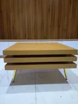 Home Interiors Center Table - Solid Wood, Gold, 70x70cm - 2