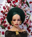 Plain Brocade Round Damask Fabric - 1