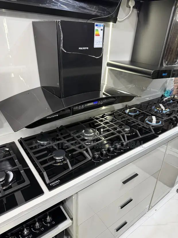 Polystar 90cm Curved Extractor & Phima 90cm Gas Burner - 1