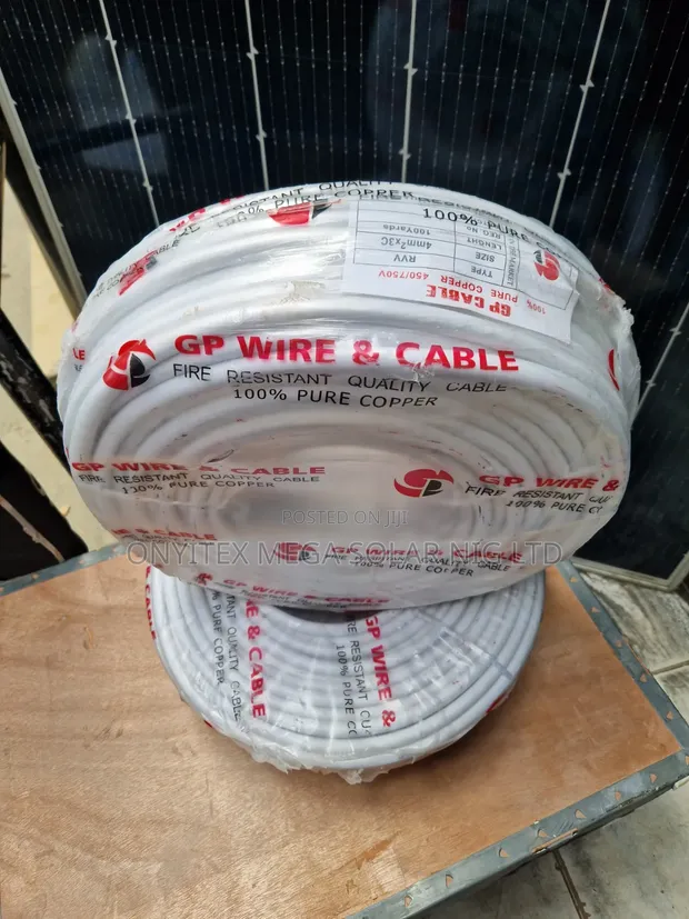 GP Wire Cable for Submersible Pump, 3 Core 4mm, 100 Yards - 1