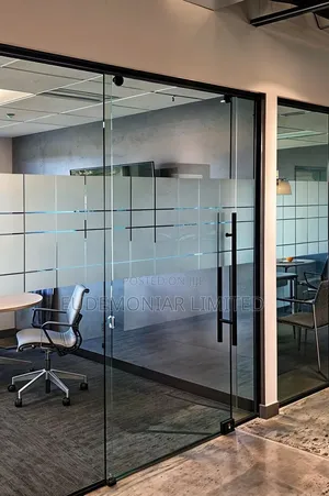 Frosted Glass Partition Installation for Offices