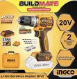 INGCO 20V Compact Brushless Cordless Drill (50Nm) with 2 Batteries - 3