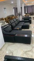 Executive L-Shape Sectional Sofa with Built-in Console - 2