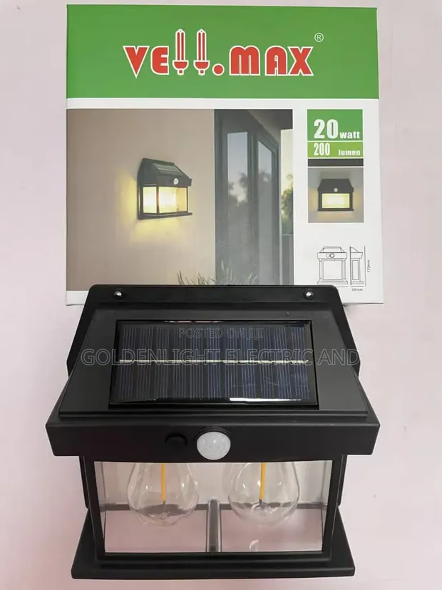Vellmax Solar Double-Bulb Wall Lamp with Motion Sensor - 1