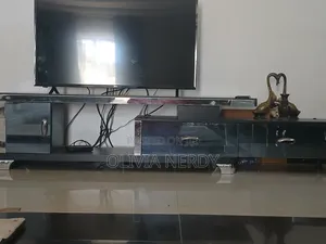Modern Black Tempered Glass TV Console