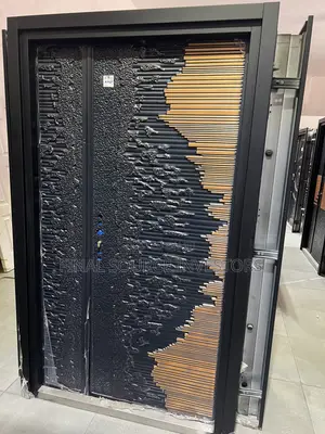 Ocean Wave Cast Security Door - Black