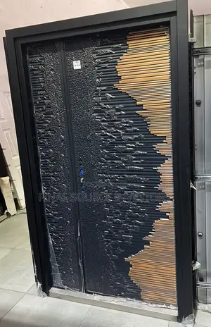 Ocean Wave Cast Security Door - Black