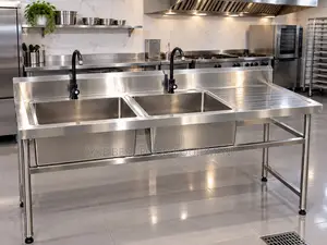 Double Basin Stainless Steel Commercial Sink