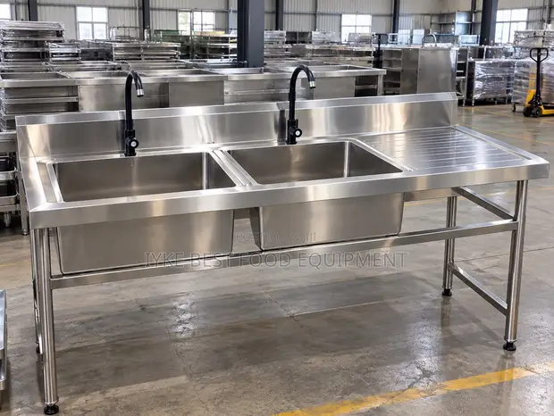 Double Basin Stainless Steel Commercial Sink - 1