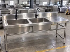 Double Basin Stainless Steel Commercial Sink