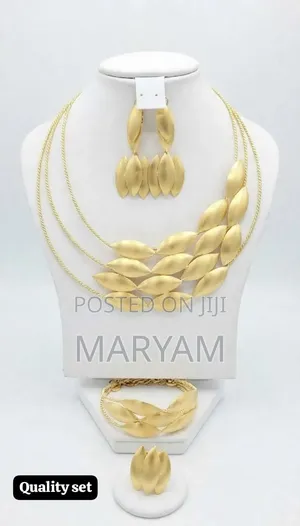 4-in-1 Statement Jewelry Set: Necklace, Earrings, Bracelet, Ring