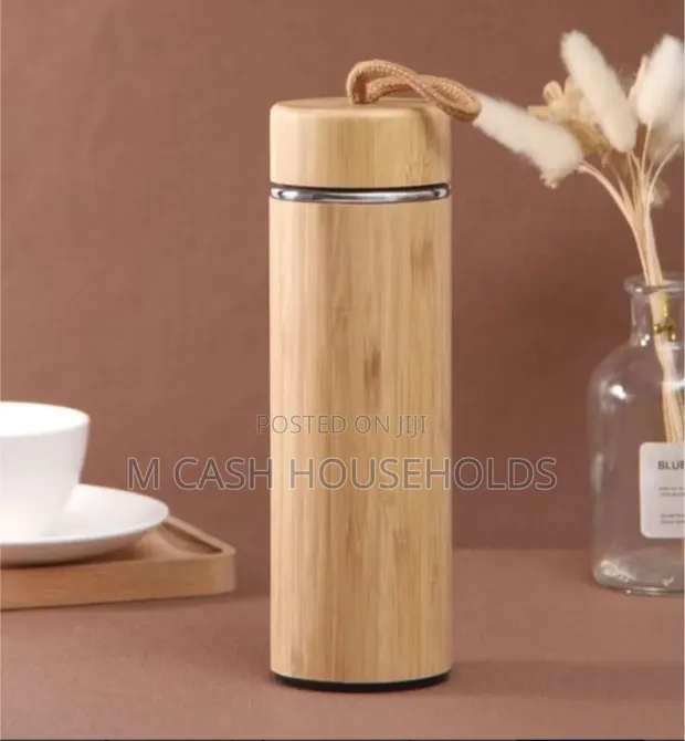 500ml Bamboo Flask with Stainless Steel Interior - 1