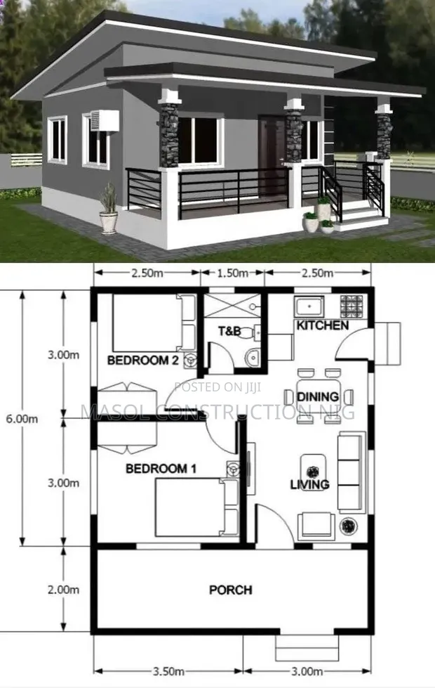 4 Bedroom Home Design Floor Plan - 1