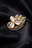 Rhinestone Floral Bicycle Brooch Pins - 1
