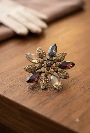 Rhinestone Floral Bicycle Brooch Pins