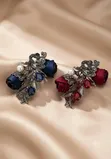 Rhinestone Floral Bicycle Brooch Pins - 4