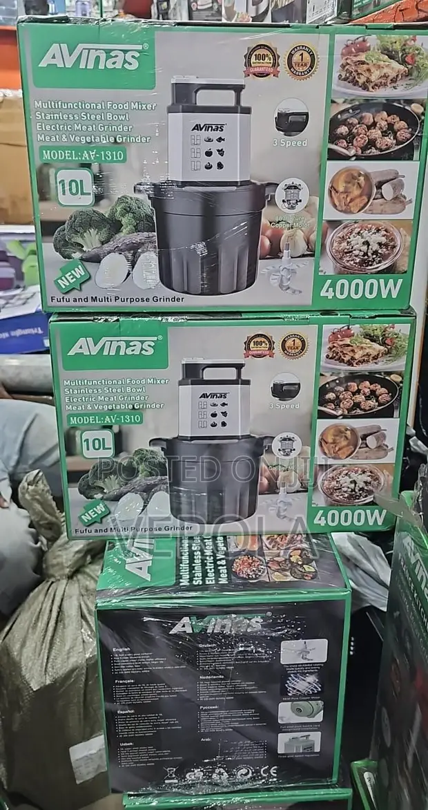 AVINAS 10L 4000W Mai Haɗa Abinci Da Mai Narkar Da Nama - 1