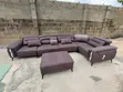 Luxury 7-Seater L-Shaped Leather Sectional Sofa tare da Ottoman - 1