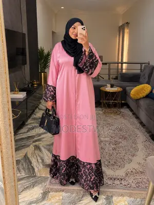 Pink Lace Abaya - Brand New