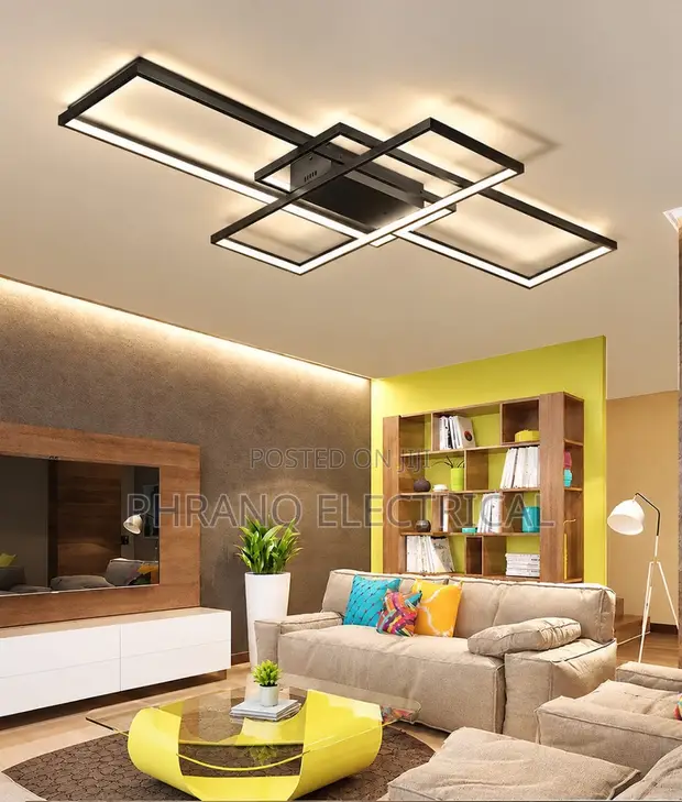 Modern LED Chandelier Lighting - Black/Gold - 1