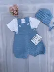 Handmade Crochet Baby Boy Dungaree & Cap Set (0-12 Months) - 2