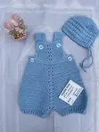Handmade Crochet Baby Boy Dungaree & Cap Set (0-12 Months) - 3