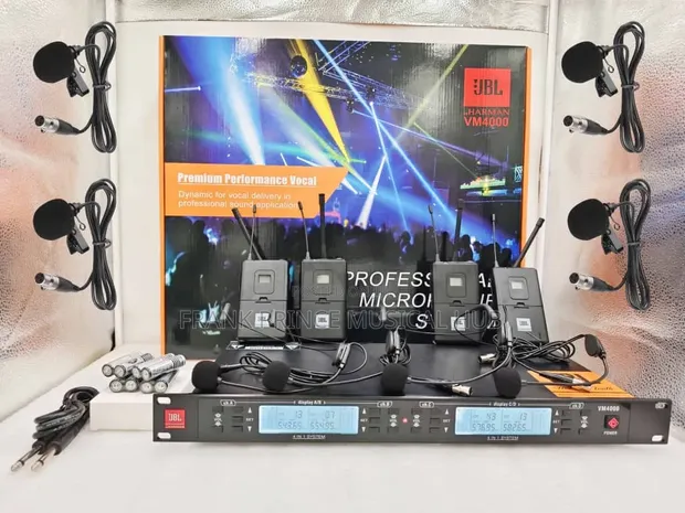 JBL VM4000 4-Channel Wireless Lavalier Microphone System - 1