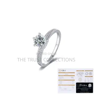 Moissanite Engagement Ring - Silver Plated