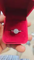 Moissanite Engagement Ring - Silver Plated - 4