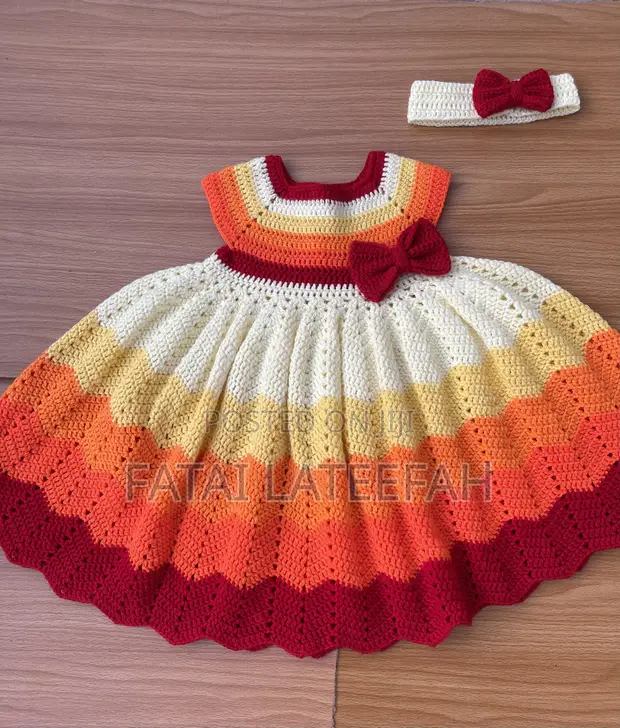 Crochet Multi-Color Dress for Baby Girl - 1