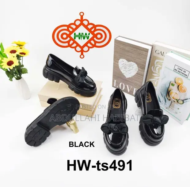 HW Black Patent Bow Loafers - Women's - 1