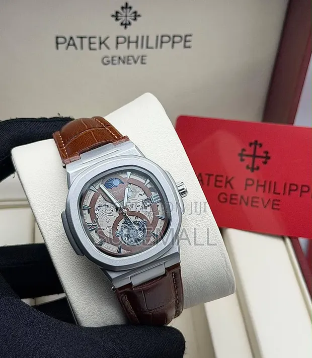 Agogon Hannu na Patek Philippe na Quartz tare da Hannun Derar fata - 1