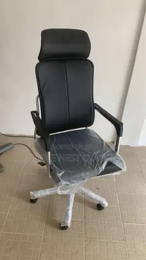 Executive Office Chair - Black Leather