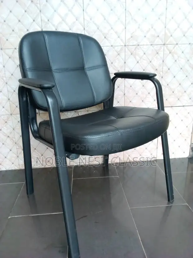 Brand New 4-Leg Office Chair (Leather) - 1