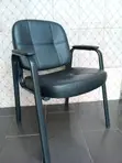 Brand New 4-Leg Office Chair (Leather) - 1
